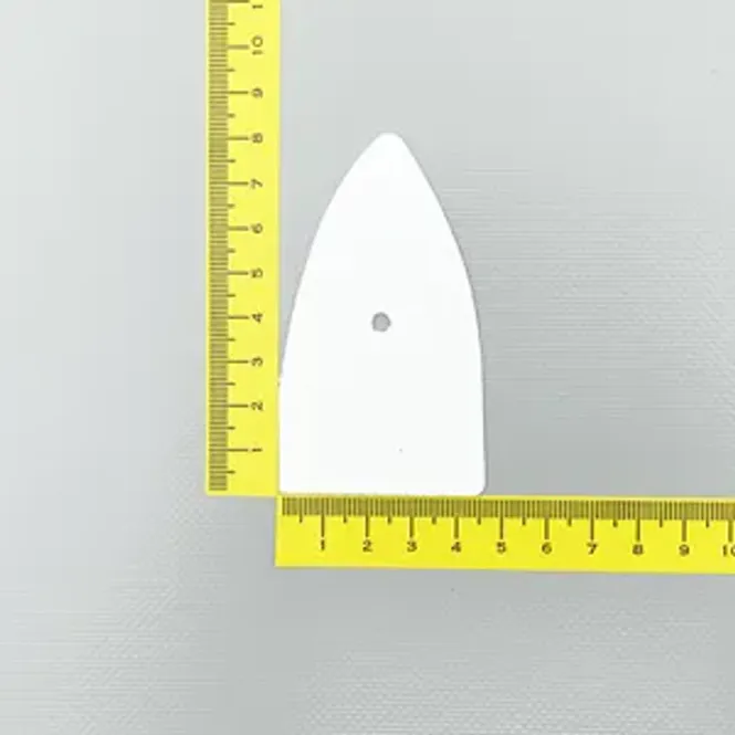 Hovedbilde KALESJEHJERTE  TREKANT HØY  MED 4 MM HULL HVIT