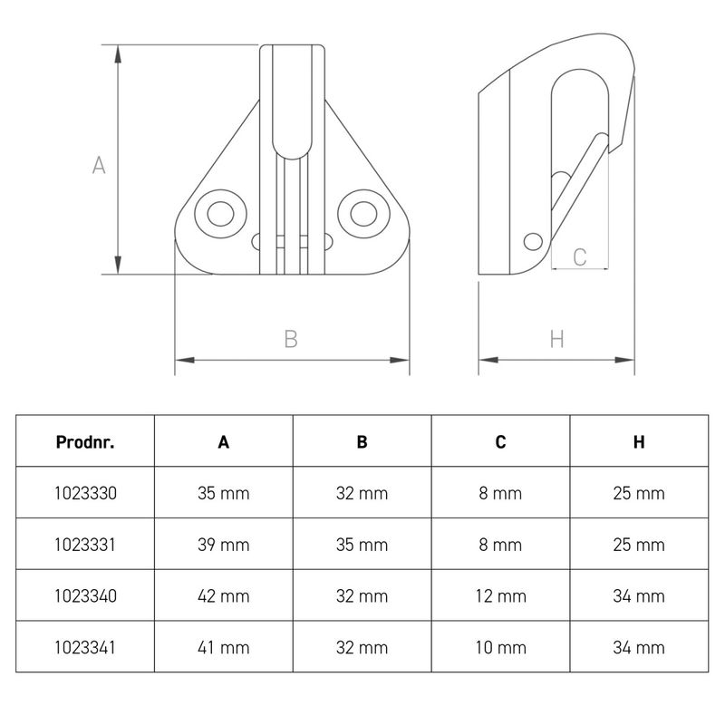 Fenderfeste m/karabinkrok kraftig