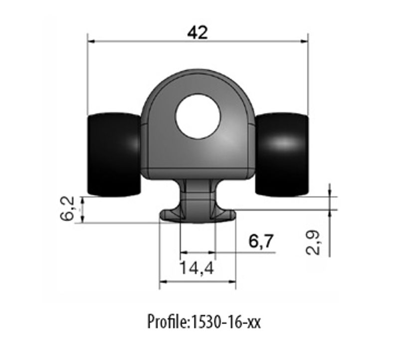 Trykkslider 16mm for webbing